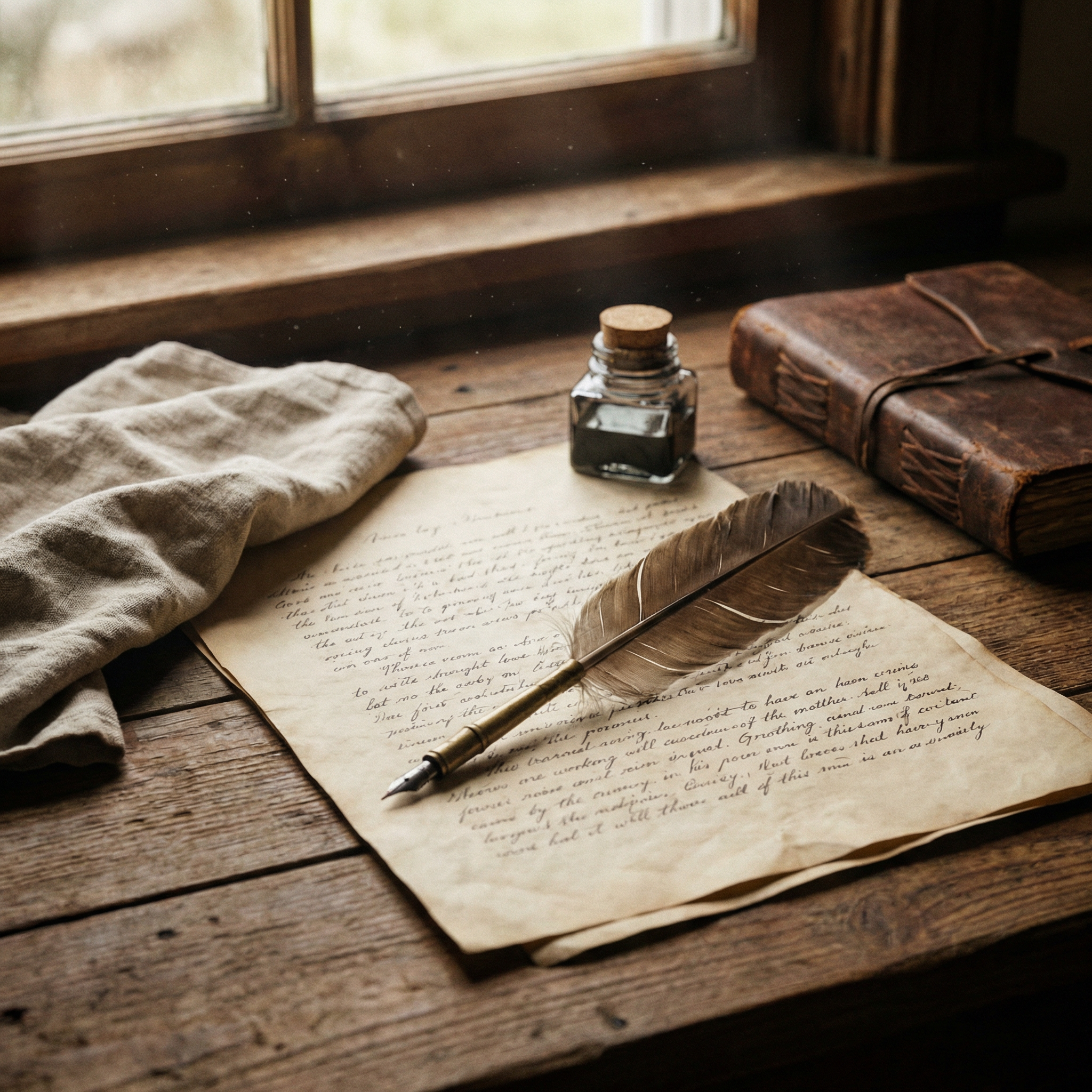 Quill and paper